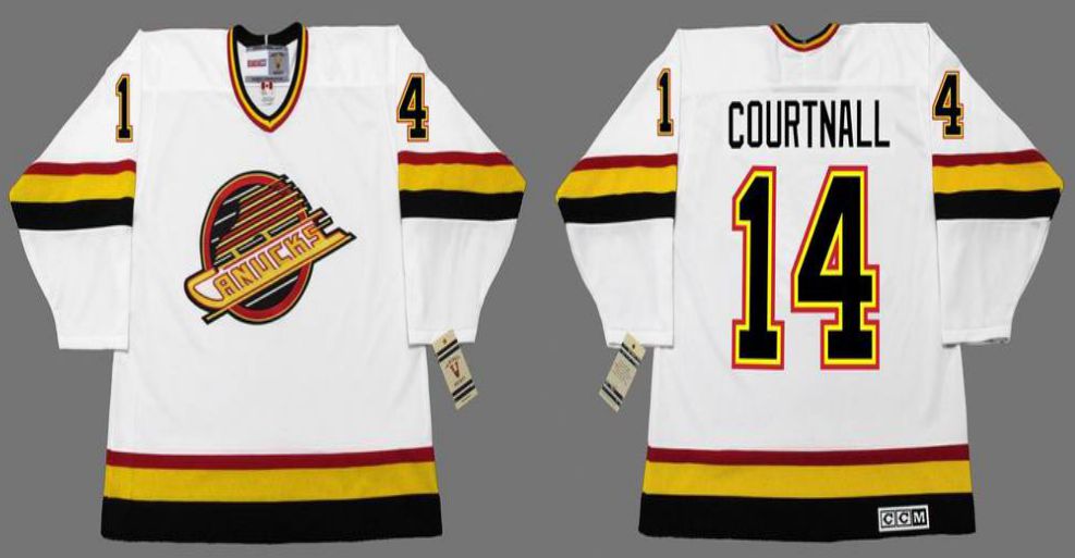 2019 Men Vancouver Canucks #14 Courtnall White CCM NHL jerseys->vancouver canucks->NHL Jersey